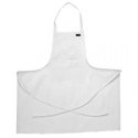 Bib Apron-White Blended w/Pen Pkt