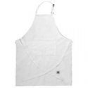 Bib Apron PC-Blend w/adj Neck Tie - White