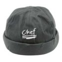 Black Chef Beanie Cotton with logo