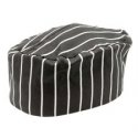 Black/White Pin-Stripe Pill Box Hat - Cotton