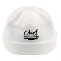 White Chef Beanie Cotton with logo