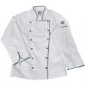 Brigade Jacket w/Green Piping Chef-tex™ PC-Blend