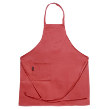 Bib Apron-Blended w/ Side Pkt - Full Length - Red