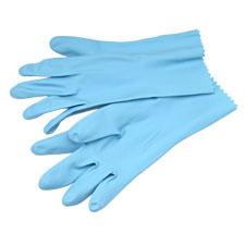 Blue Latex Flock Lined Glove 12.5" - 22 mil.