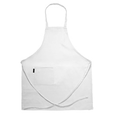 Bib Apron-Blended w/ Side Pkt - Full Length - White