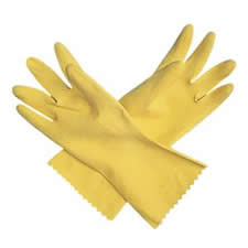 Yellow Latex Flock Lined Glove - 22 mil.