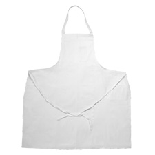 Bib Apron-White 100% Cotton w/ Pencil Pocket