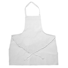 Bib Apron-White Blended No Pkt/Economy