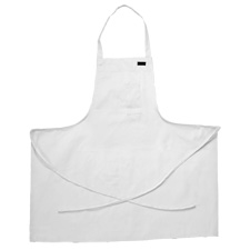 Bib Apron-White Blended w/Pen Pkt