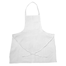 Bib Apron-White Blended w/Pencil Pkt/Eco.