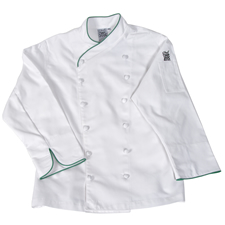 Corporate Jacket w/Green Piping Chef-tex™ PC