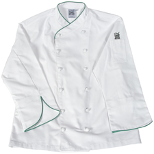 Ladies Corporate Jacket w/Green Piping Chef-tex™ PC