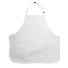 Bib Apron 3 Pkt w/adj Neck Band - White