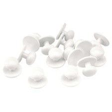 White  Push Thru Stud Button Packs     (14)