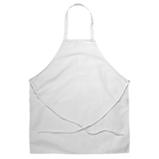 Polyspun Bib Apron w/ Pencil Pocket - White